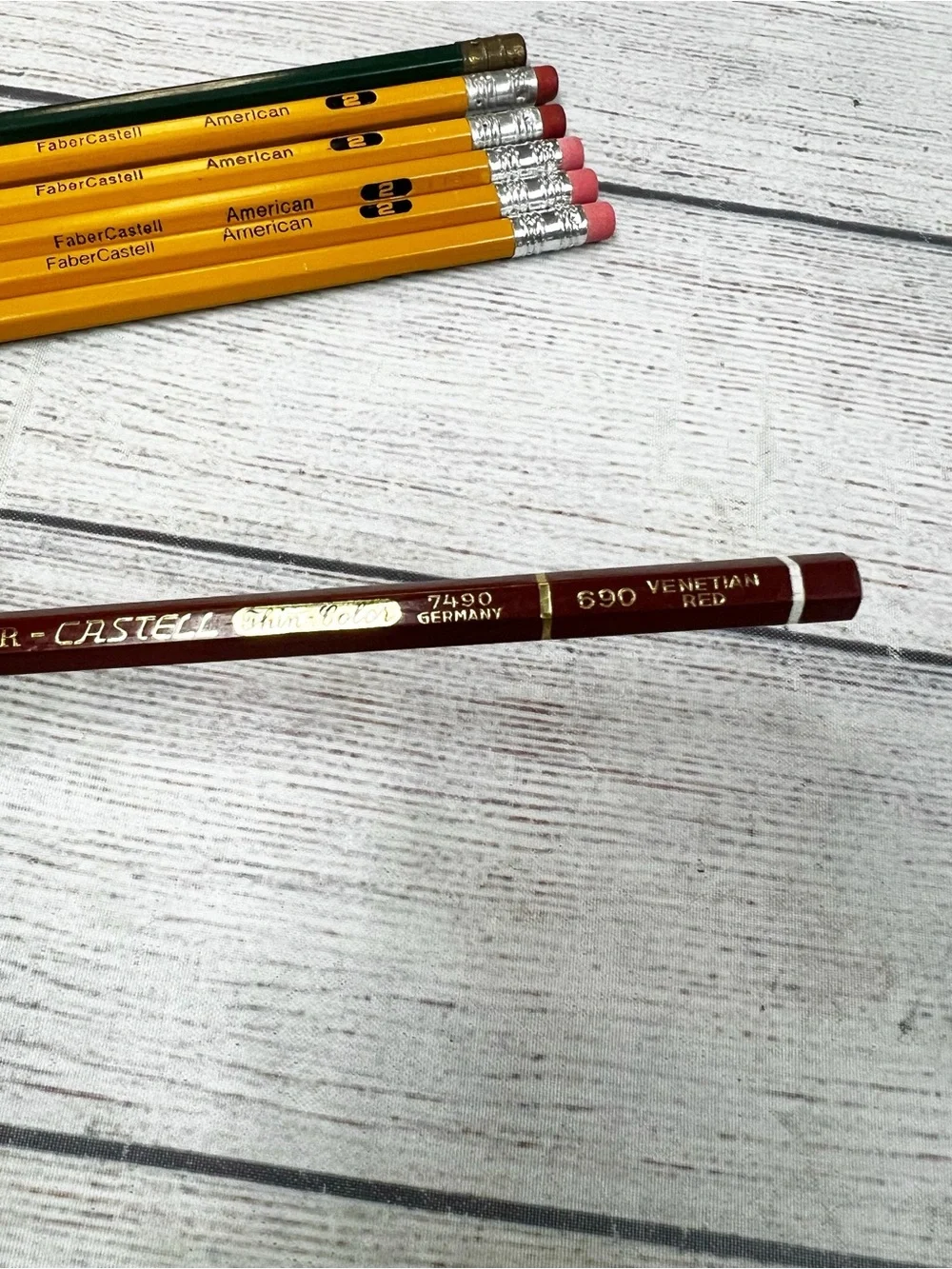 Vintage Pencil Set Faber Castell American AW Faber Dark Green & Venetian Red